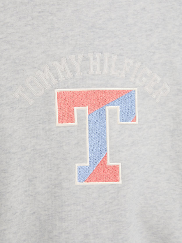 grau varsity-hoodie mit logo für maedchen - tommy hilfiger