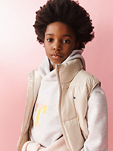 grijs varsity hoodie met logo voor meisjes - tommy hilfiger