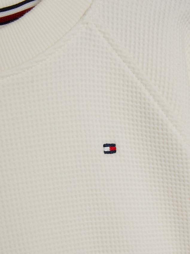 white global stripe waffle knit sweatshirt for girls tommy hilfiger