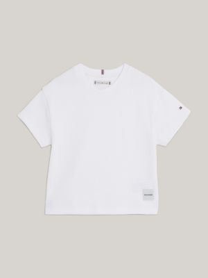 Knit Flag Tommy Waffle T-Shirt White | Hilfiger |