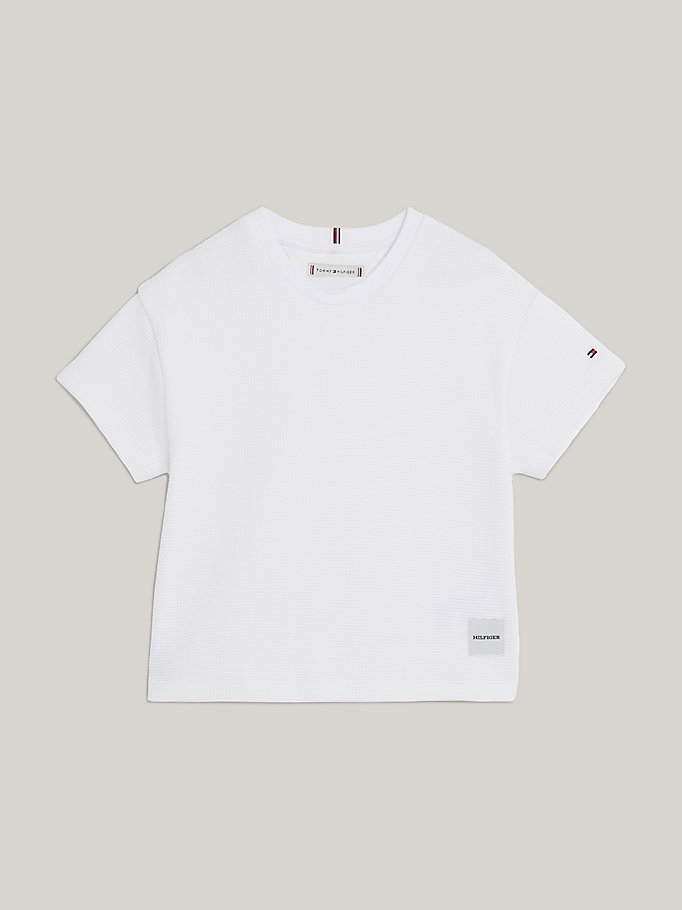 | Tommy | T-Shirt Knit Hilfiger Waffle Flag White