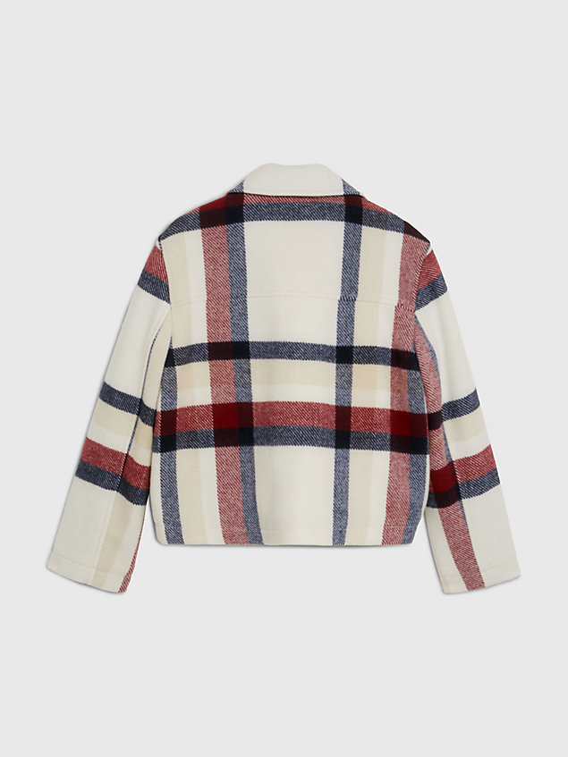 white global stripe check peacoat for girls tommy hilfiger