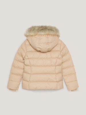 Essential Faux Fur Down Hooded Jacket