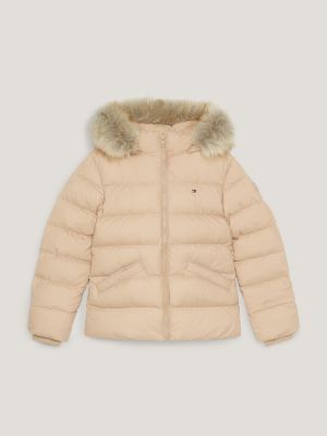 Essential Faux Fur Down Hooded Jacket