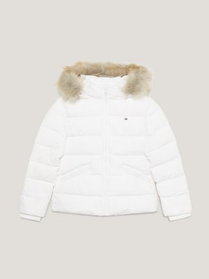 Himmel Pinpoint tage Essential Faux Fur Down Hooded Jacket | WHITE | Tommy Hilfiger