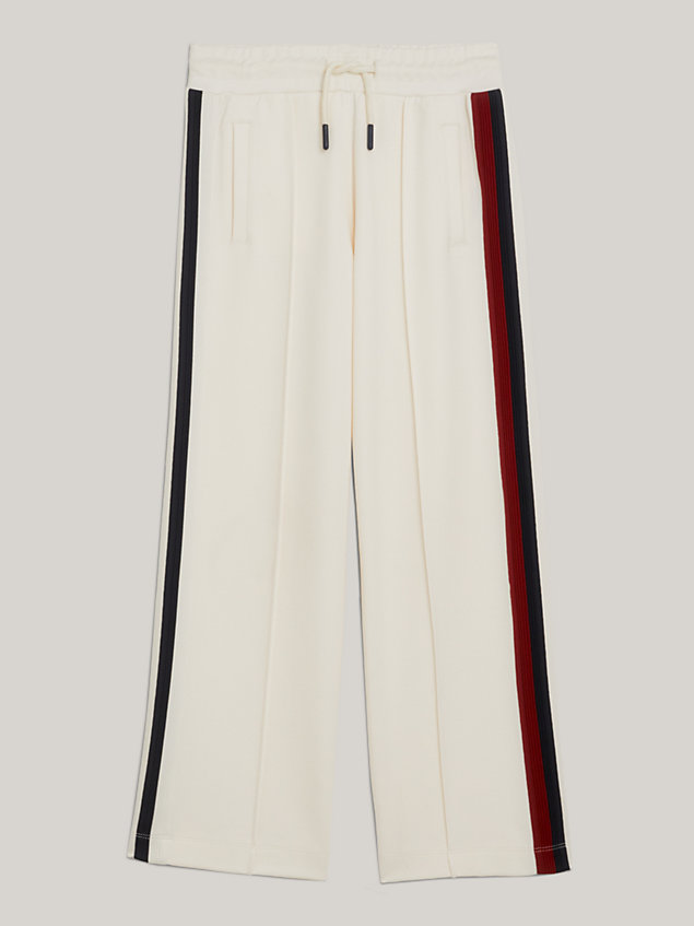 white global stripe wide leg joggers for girls tommy hilfiger