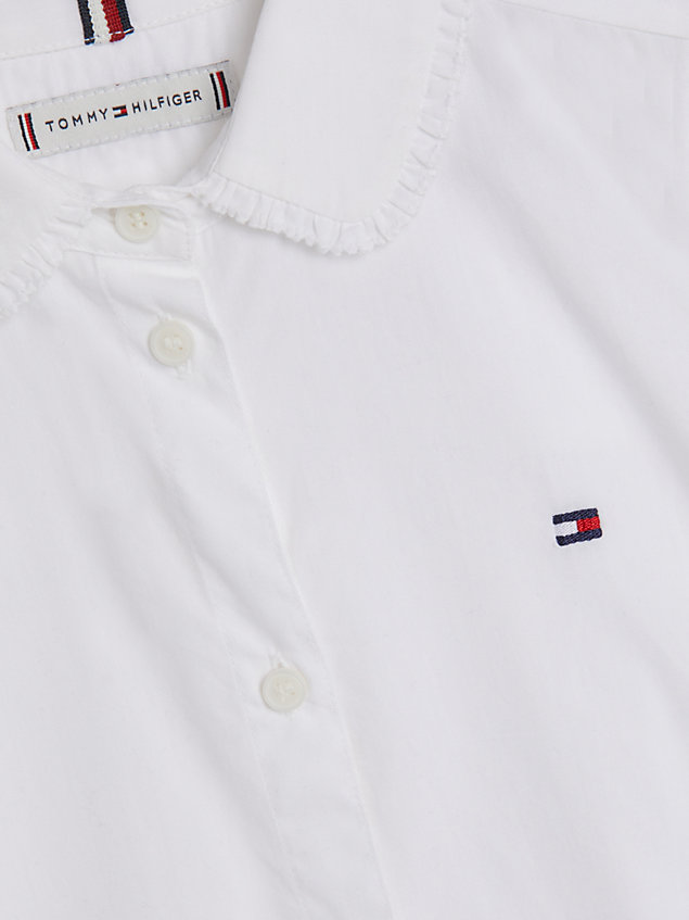 white koszula essential z ozdobnym kołnierzykiem dla dziewczynki - tommy hilfiger