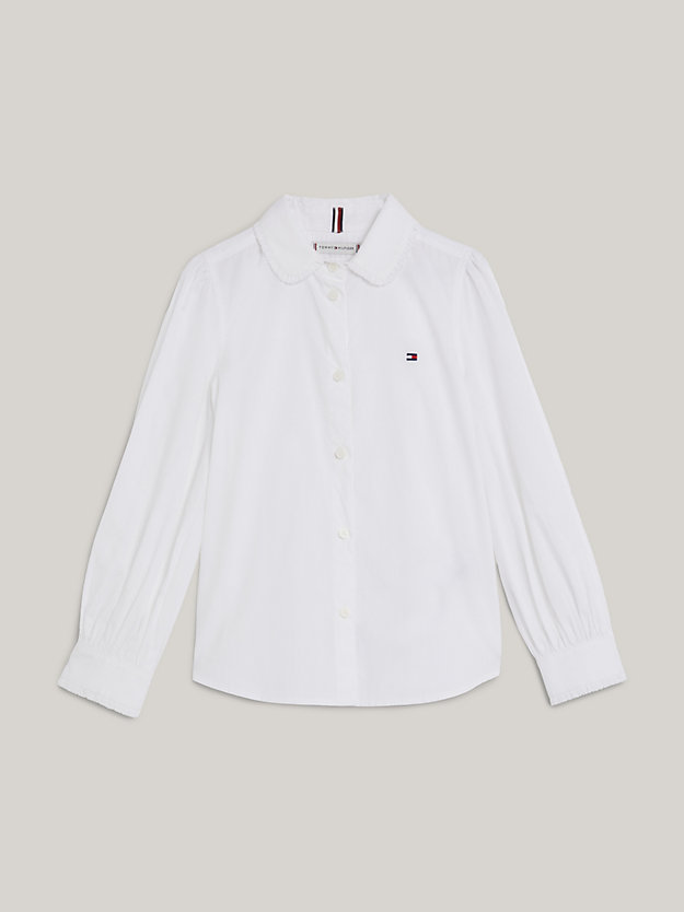 Essential Ruffled Collar Shirt | White | Tommy Hilfiger