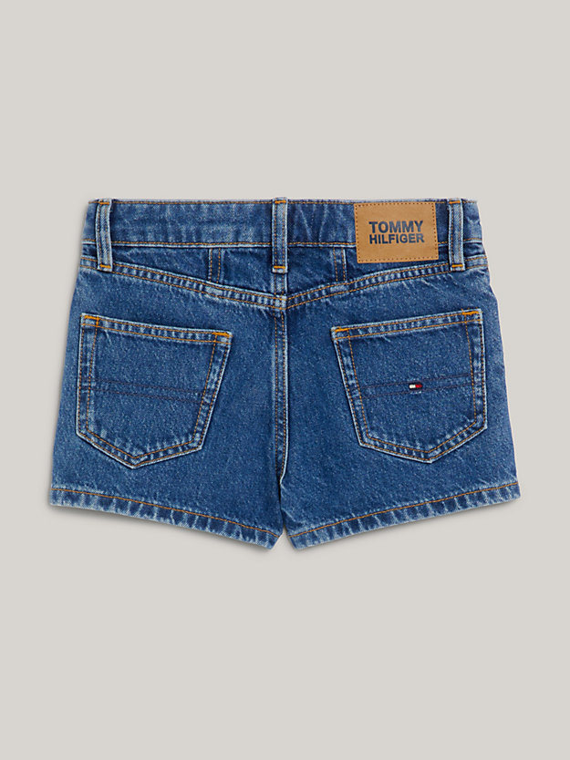 denim girlfriend fit jeans-shorts mit mittelhohem bund für maedchen - tommy hilfiger