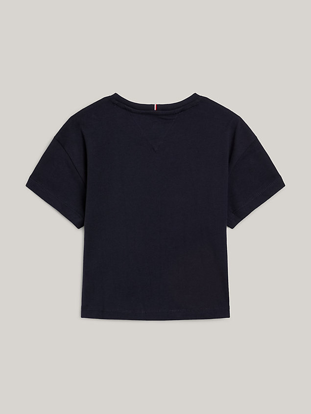 blue hilfiger monotype relaxed fit t-shirt for girls tommy hilfiger