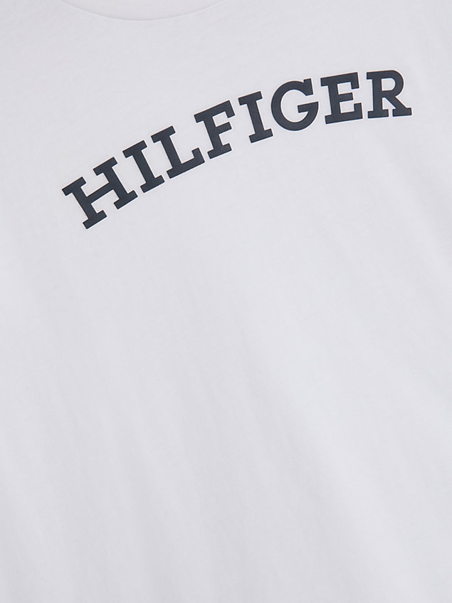 white hilfiger monotype long sleeve t-shirt for girls tommy hilfiger