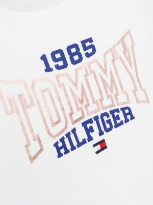 White Hilfiger Logo | Varsity T-Shirt Tommy 1985 Collection |