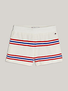 white varsity stripe shorts for girls tommy hilfiger