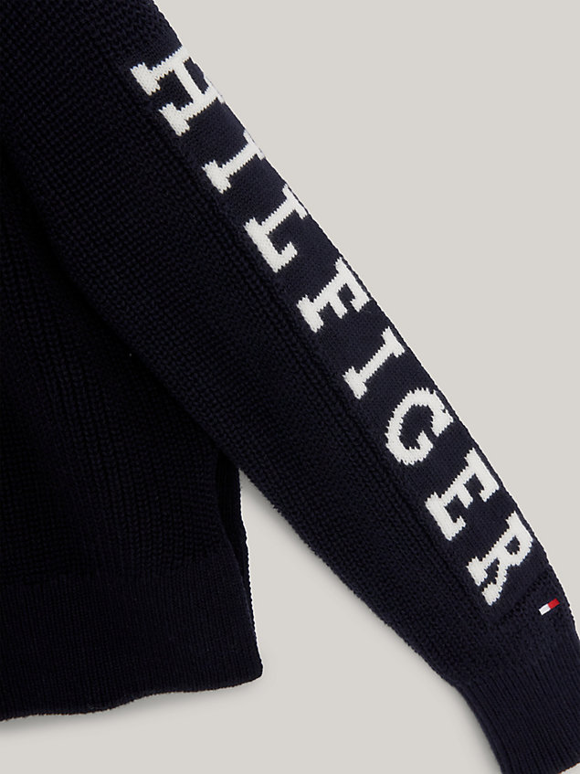 pullover hilfiger monotype relaxed fit blue da bambina tommy hilfiger