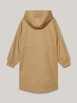 khaki essential hooded parka for girls tommy hilfiger
