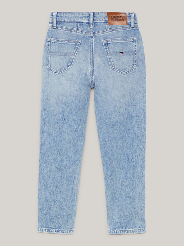 denim tapered high rise jeans for girls tommy hilfiger