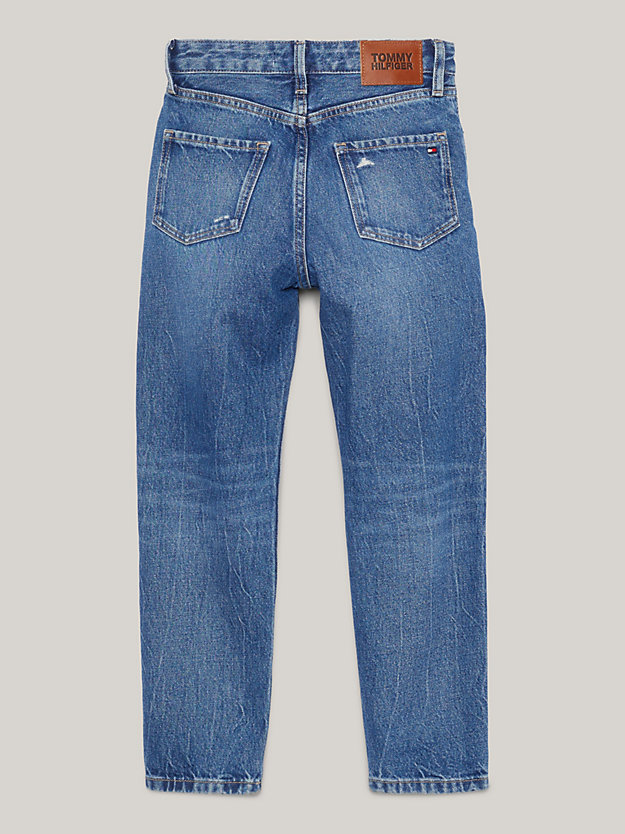 jeans archive fit con dettagli distressed denim da bambina tommy hilfiger
