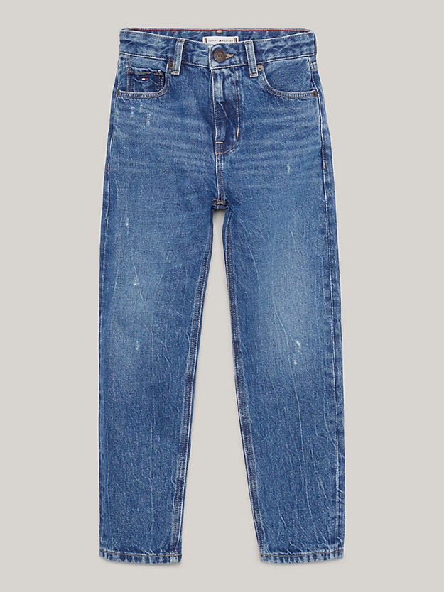 jeans archive fit con dettagli distressed denim da bambina tommy hilfiger