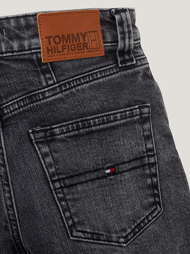 denim straight faded black jeans for girls tommy hilfiger