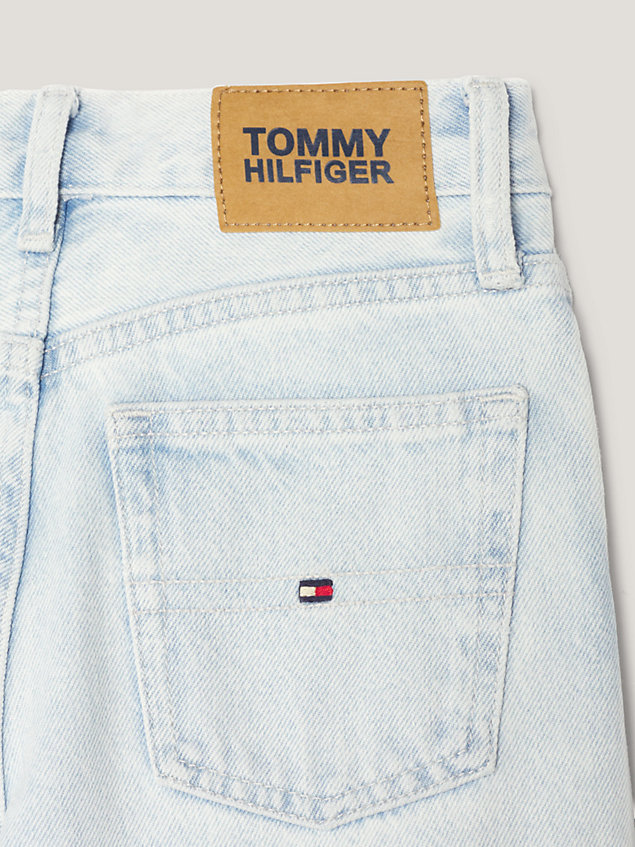 jeans larghi effetto sbiadito denim da bambina tommy hilfiger