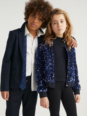 Childrens sequin bomber clearance jacket