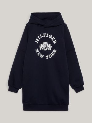 Varsity Crest Fleece Oversized Hoody Dress | Blue | Tommy Hilfiger