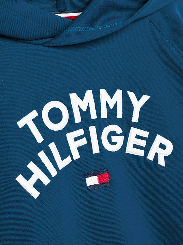 blue logo oversized hoody dress for girls tommy hilfiger
