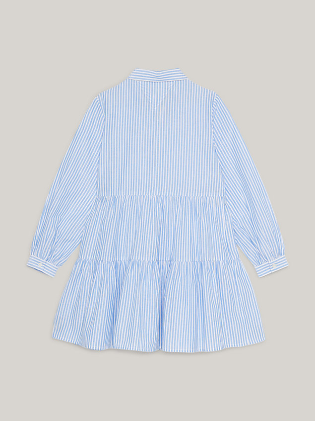 blue metallic stripe relaxed fit shirt dress for girls tommy hilfiger
