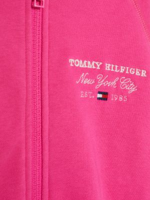 Back Logo Zip-Thru Hoody | Pink | Tommy Hilfiger