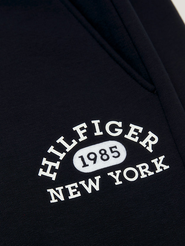 joggers varsity relaxed fit con logo blu da bambine tommy hilfiger