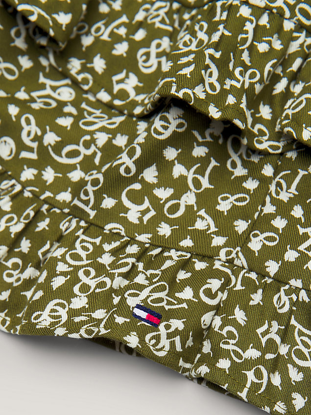 green flower print tiered balloon mini skirt for girls tommy hilfiger