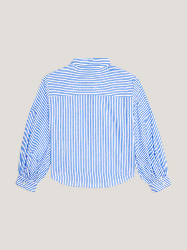 blue metallic stripe relaxed fit blouse for girls tommy hilfiger
