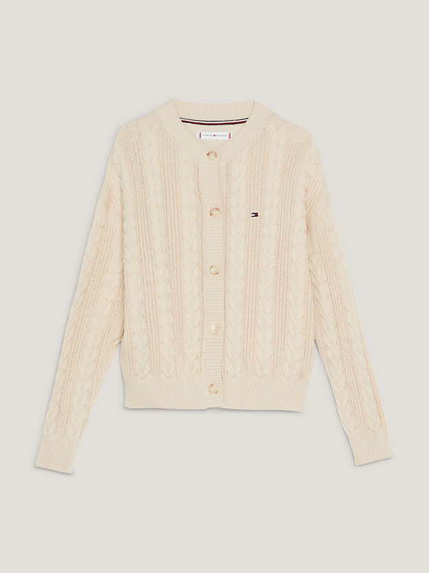 Cable Knit Relaxed Fit Cardigan | BEIGE | Tommy Hilfiger