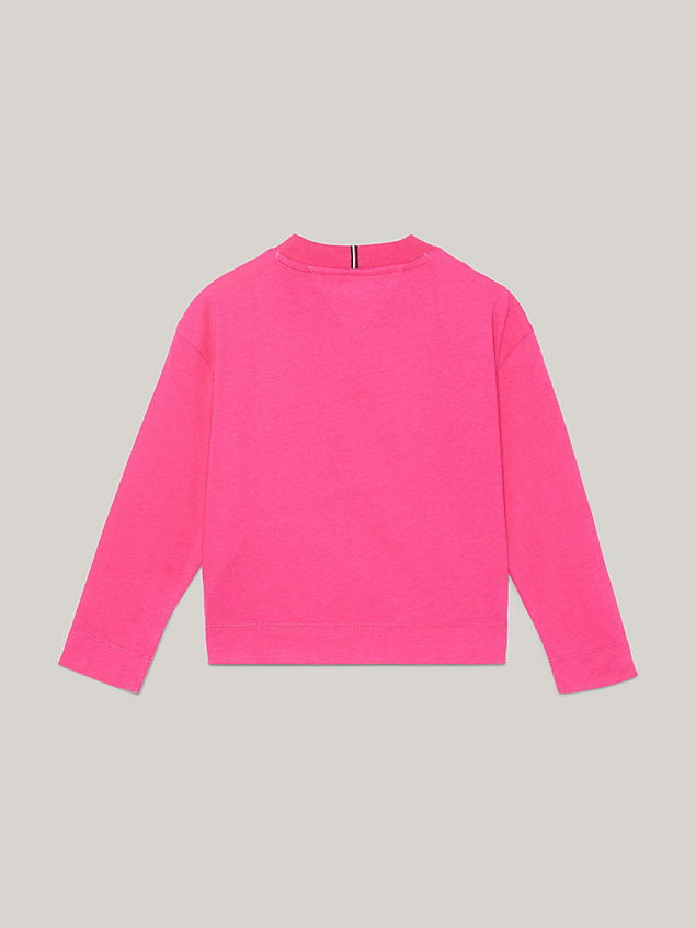 pink th monogram archive long sleeve t-shirt for girls tommy hilfiger