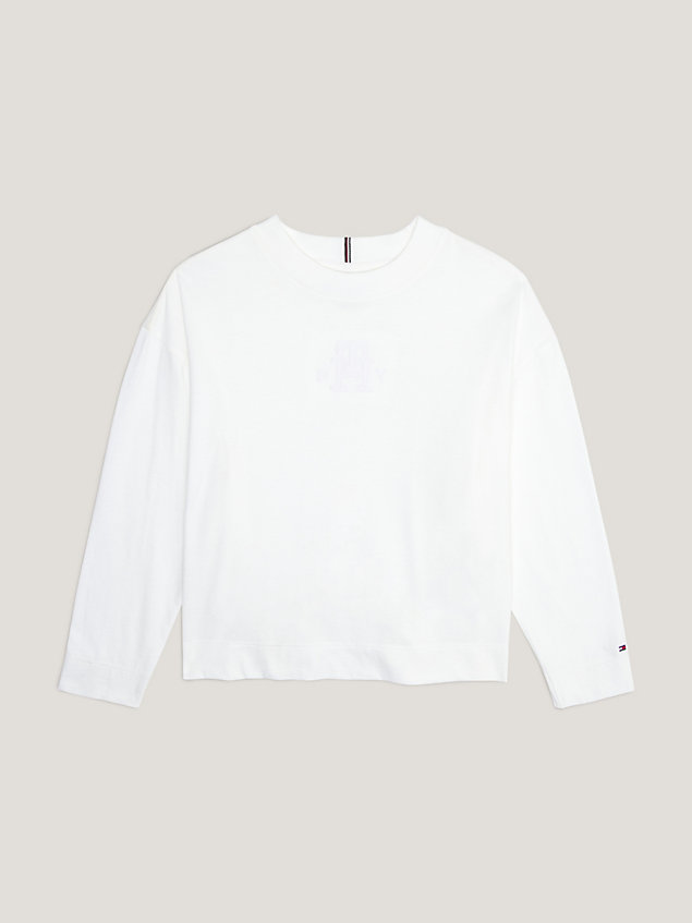 white th monogram archive long sleeve t-shirt for girls tommy hilfiger