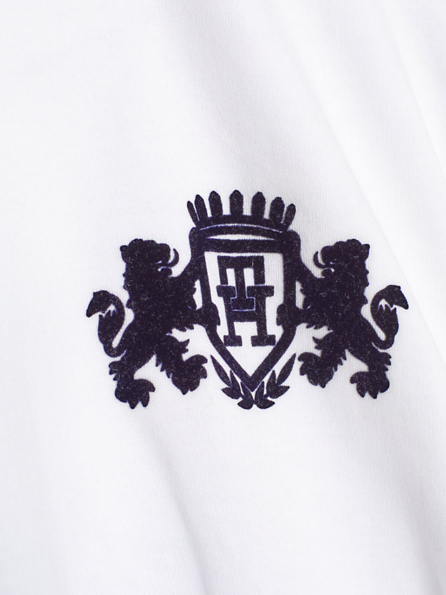 white relaxed longsleeve t-shirt met embleem voor meisjes - tommy hilfiger
