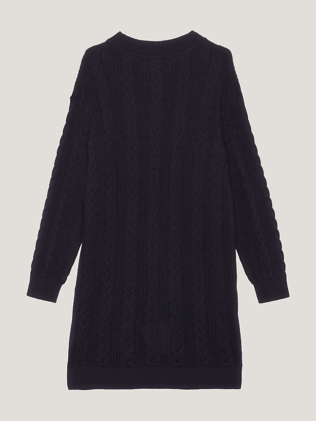 Cable Knit Relaxed Sweater Dress | Blue | Tommy Hilfiger