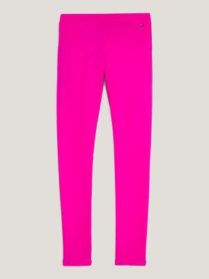 Logo Stretch Full Length Fitted Leggings, Pink