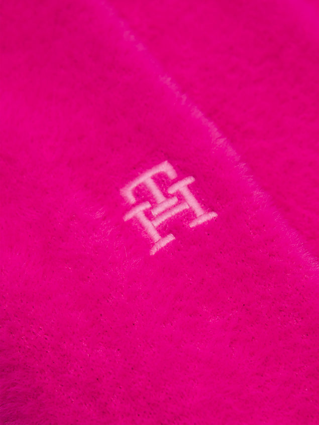 pink th monogram fluffy joggers for girls tommy hilfiger