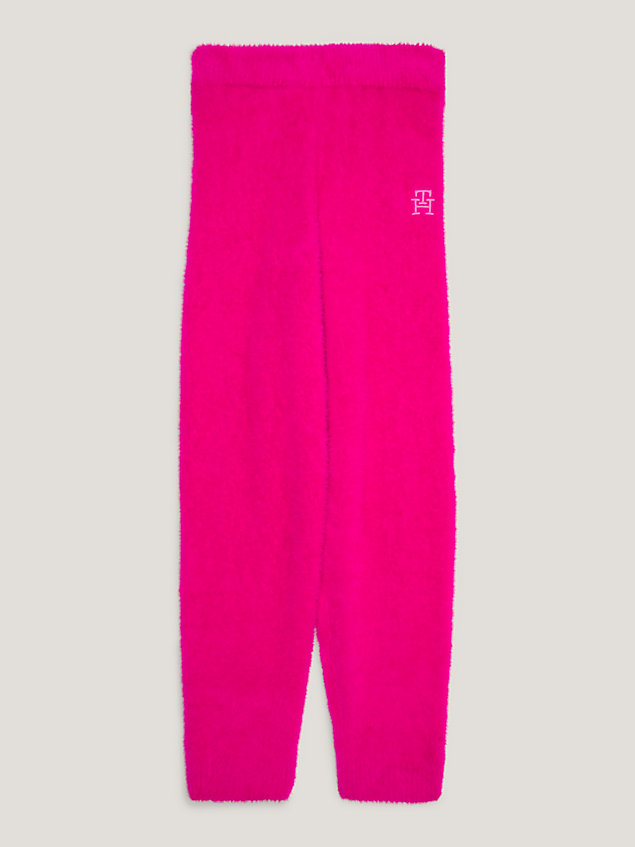 pink th monogram flauschige jogginghose für maedchen - tommy hilfiger
