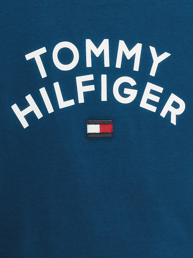 blue relaxed fit t-shirt met logo voor meisjes - tommy hilfiger