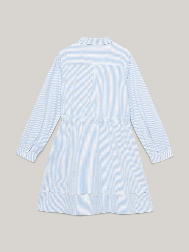 blue sukienka koszulowa essential w delikatne prążki dla dziewczynki - tommy hilfiger