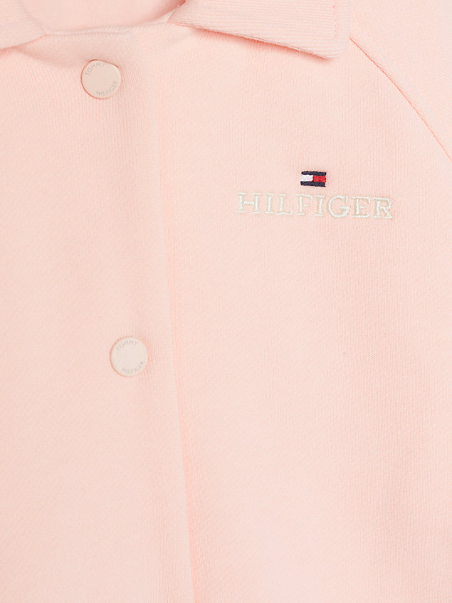 pink kurtka z haftem z logo z tyłu dla dziewczynki - tommy hilfiger