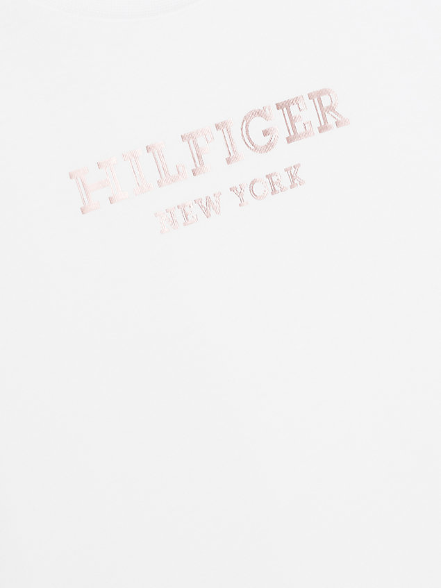 white hilfiger monotype foil logo t-shirt for girls tommy hilfiger