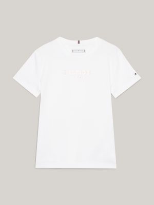 Tommy White | Hilfiger Foil Monotype Logo T-Shirt | Hilfiger