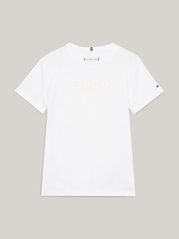 Hilfiger Monotype Foil Logo T-Shirt | White | Tommy Hilfiger