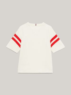 tommy hilfiger red and white t shirt