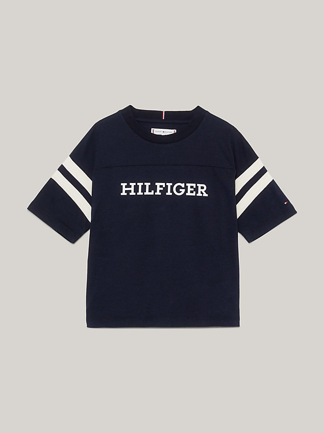 blue hilfiger monotype varsity t-shirt for girls tommy hilfiger