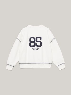 beige 1985 collection varsity sweatshirt mit logo für mädchen - tommy hilfiger