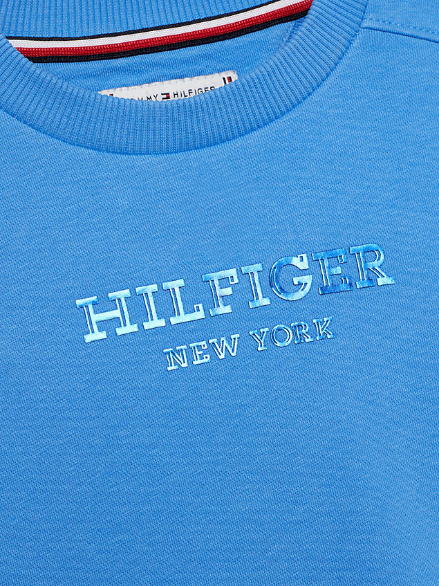 blue hilfiger monotype metallic logo relaxed sweatshirt for girls tommy hilfiger